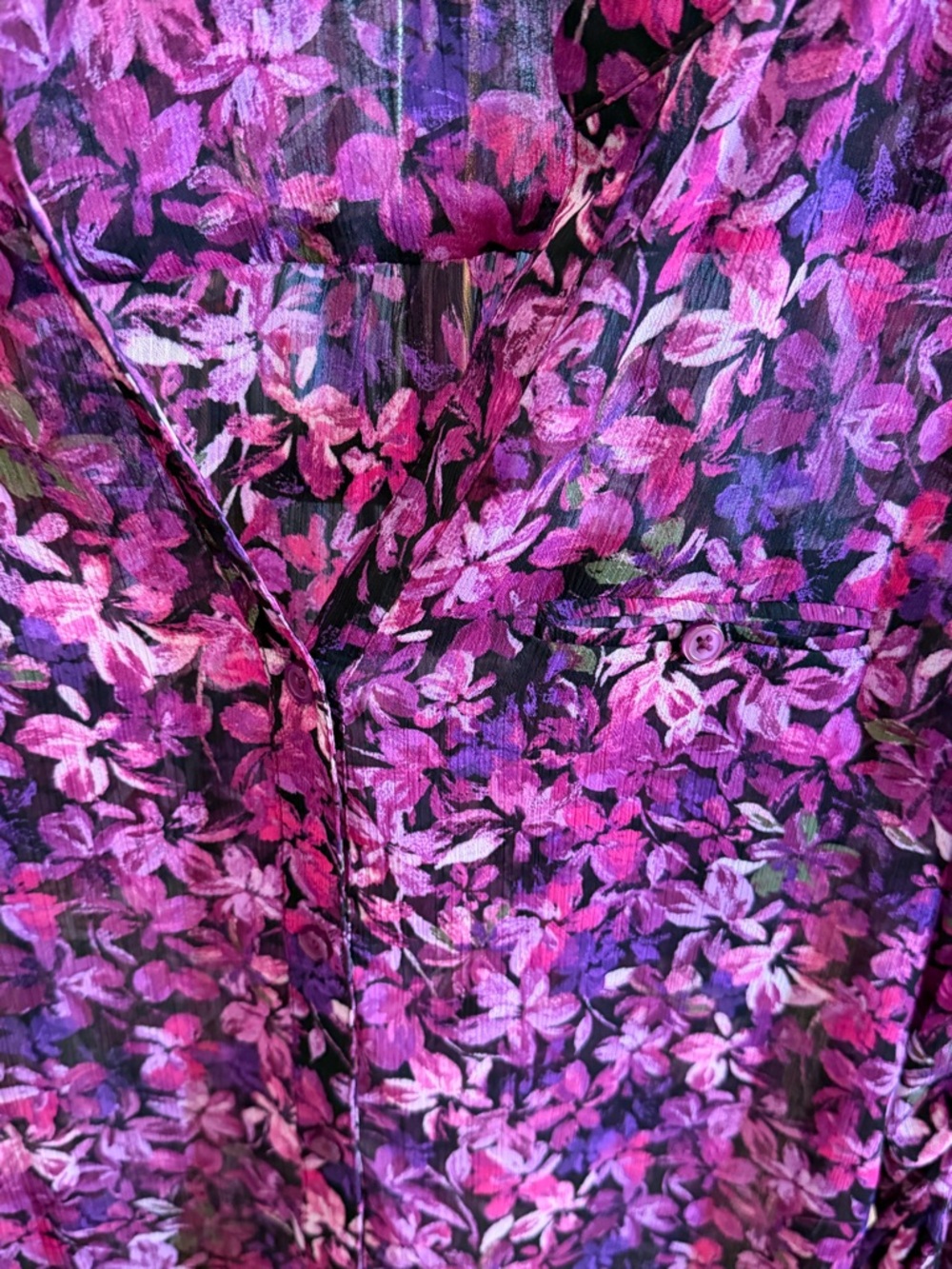 KUT from the Kloth Jasmine Purple Floral Button Down Blouse - Picture 2 of 4